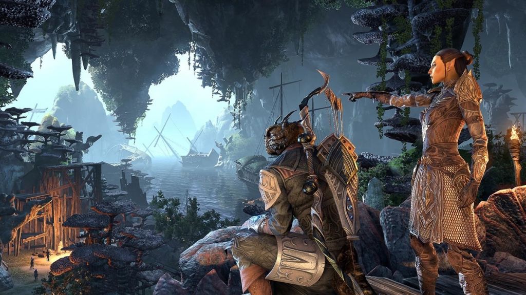 Elfo e argoniano in The Elder Scrolls Online
