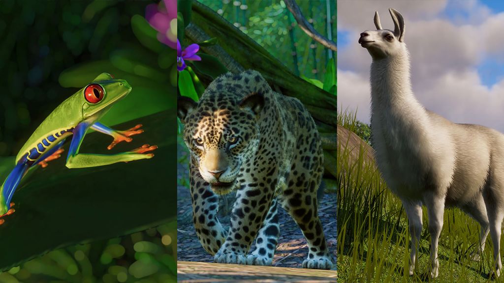 Alcuni dei nuov ianimali di Planet Zoo South America