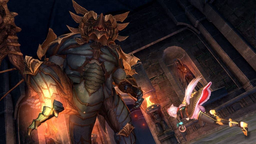 Uno dei Monstrum di Ys IX: Monstrum Nox combatte contro un mostro